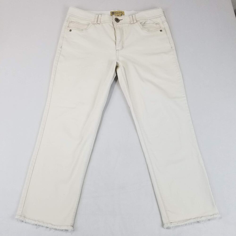 Democracy Jeans Womens 14 White Ab Technology Mid Rise Ankle Raw Hem Stretch - Picture 11 of 11